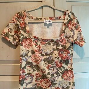 Rouje Armelle Floral Print Fitted T-Shirt